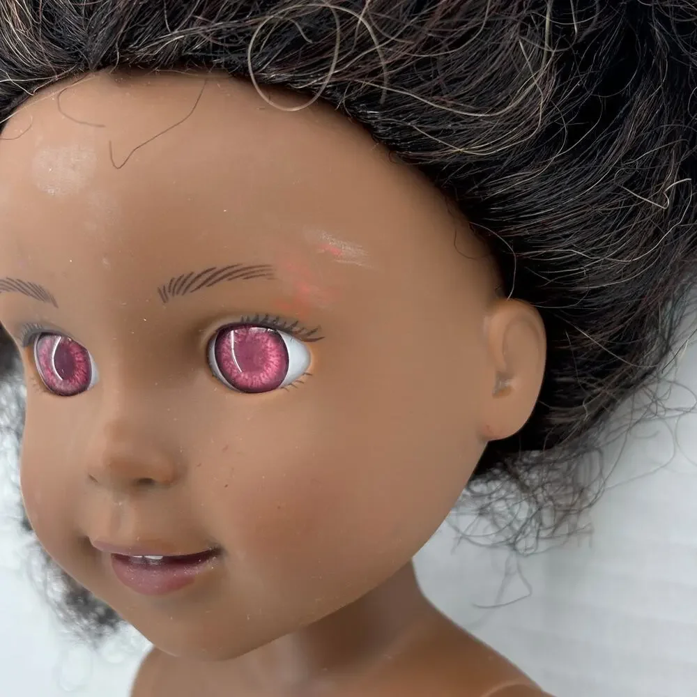 American Girl Wellie Wishers Kendall African American Doll Pink Eyes 14‎ Inch